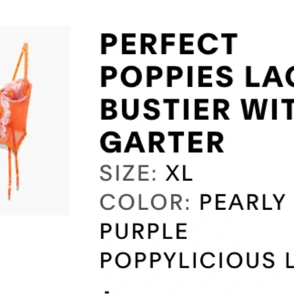 Savage x Fenty Perfect Poppies set Orange Lace Bustier with Garter & Stockings - Picture 2 of 4
